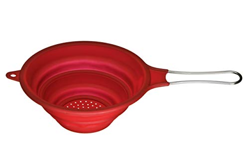 Premier Housewares Zing Sieb, Red Silikon, Edelstahl, zusammenklappbar von Premier