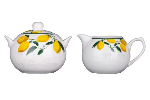 Premier Housewares Zucker-Sahne-Set, Bone China, Yellow von Premier