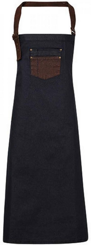 Premier Workwear Kochschürze SchürzeDivision Waxed Look Denim Bib Apron With Faux Leather von Premier Workwear