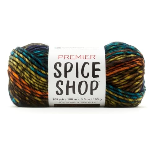 Premier Yarns Spice Shop, Super Bulky Garn zum Häkeln und Stricken, aus 80% Acryl und 20% Wolle, weiches Garn, Curry, 109.2 g, 109 Yards Premier Yarns Spice Shop, Super Bulky Garn zum Häkeln und Stricken, aus 80% Acryl und 20% Wolle, weiches Garn, Curry, 109.2 g, 109 Yards von Premier Yarns