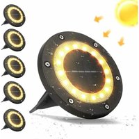 16 LED Solarleuchten Outdoor Garten 6er Set Solar Einbauleuchten IP65 wasserdicht Solar Bodenlampe warmweiße Beleuchtung für Wege Terrasse von Premier