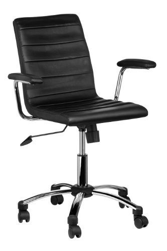 HomeOffice Office Chair with armrests, Kunstleder, Schwarz, 91- x 61 x 57 cm von Premier