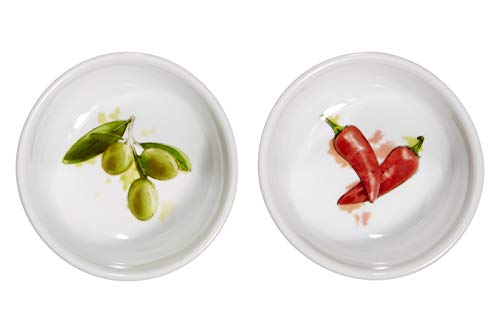 Premier Housewares 0723010 Italia DIP-Schalen-2er Set, Porzellan, Weiß von Premier