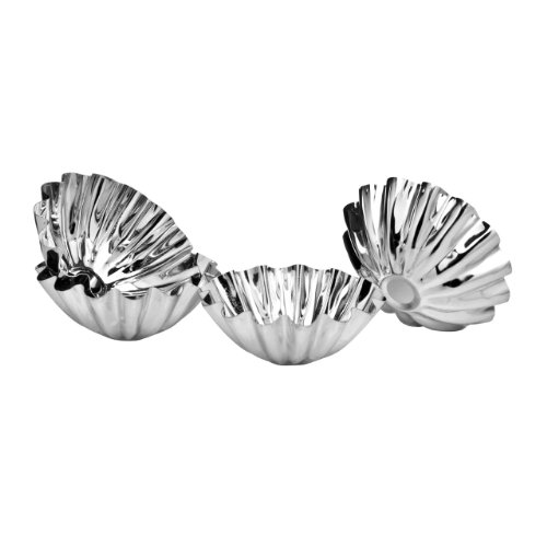 Premier Housewares 0805053 Runde geriffelte Brötchen/Kuchen Formen-4er-Set, Glaube, Silber von Premier