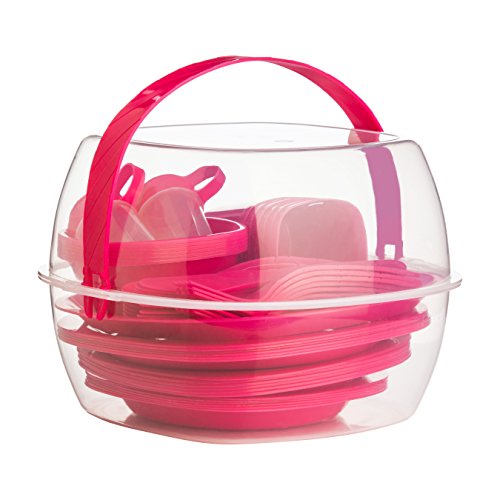 Premier Housewares 51pc Picnic Set, Hot Pink/Clear PP von Premier