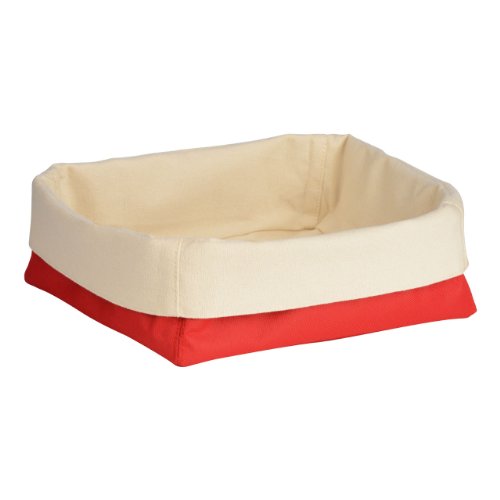 Premier Housewares Brotkorb, Rot, Cremefalten Design, Polyester, Baumwolle von Premier