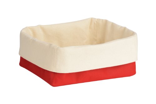 Premier Housewares Brotkorb aus Polyester und Baumwolle, cremefarben/Rot, 18x21x14 von Premier