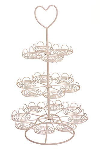 Premier Housewares Cupcake 3 Etagen 49x28x28 cm cremefarben, Plvastic Beschichteted Wire, Sahne, 28x28x49 von Premier