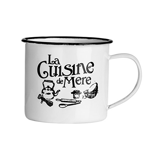 Premier Housewares De La Cuisine nur Tvasse Becher Cup Mug-Farbe: weiß, Emaille, 9x9x8 von Premier