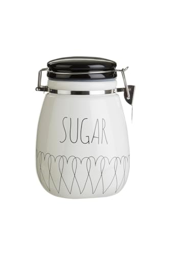 Premier Housewares Design Heartlines Zuckerdose, Dolomit, weiß, 12x12x17 von Premier Housewares