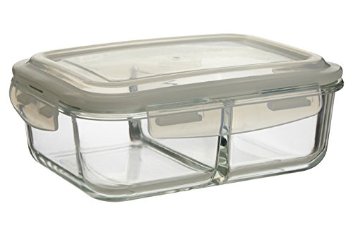 Premier Housewares Freska Glasbehälter, 2 Fächer, luftdicht Lid Premier Housewares Freska Glasbehälter, 2 Fächer, luftdicht Lid von Premier