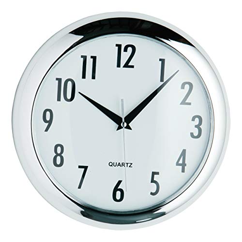 Premier Housewares Halo Chrome Wanduhr mit Effekt, Kunststoff, Silber, 4x24x24 von Premier