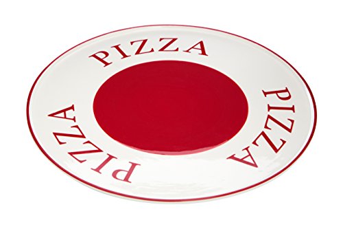 Premier Housewares Hollyholz Pizzateller, Rot, Sahne, Steingut von Premier
