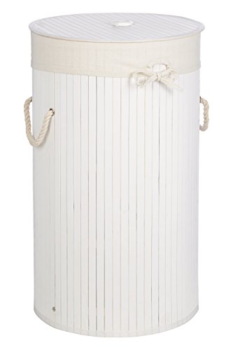 Premier Housewares KANKYO Wäschesammler, Bambus, Weiß, 36 x 36 x 60 cm von Premier