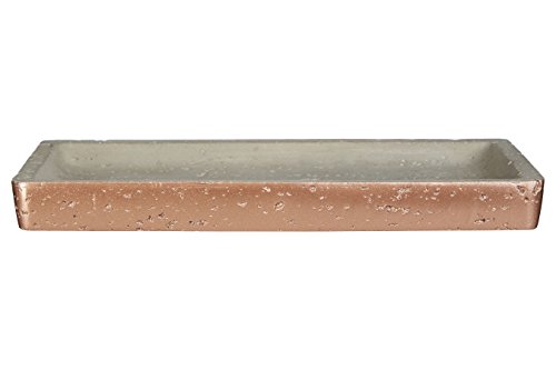 Premier Housewares Neptune Bad-Tablett, Beton, Grau/Kupfer, 14 x 25 x 3 cm von Premier