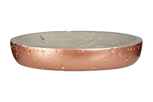 Premier Housewares Neptune Oval Seifenschale Kupfer, Beton, grau/Kupfer, 11 x 14 x 3 cm von Premier