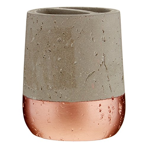 Premier Housewares Neptune Zahnbürstenhalter, Beton, grau/Kupfer, 9 x 10 cm, 9x9x10 von Premier