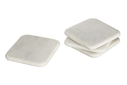 Premier Housewares Off White Square Marble Coasters - Set of 4 von Premier
