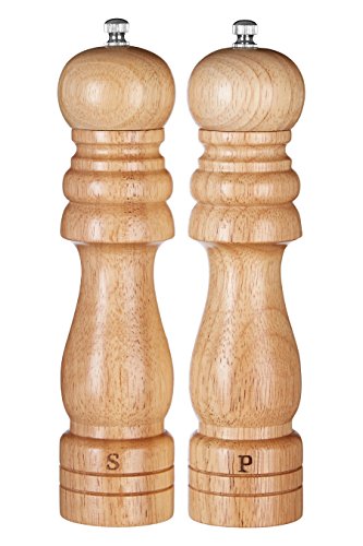 Premier Housewares Salz- und Pfeffer-Set, 20,3 cm, Gummibaumholz mit eingravierten Buchstaben, H22 x W5 x D5cm Premier Housewares Salz- und Pfeffer-Set, 20,3 cm, Gummibaumholz mit eingravierten Buchstaben, H22 x W5 x D5cm von Premier