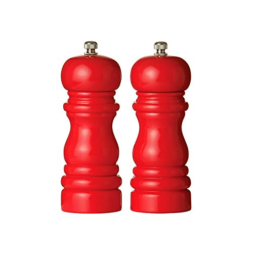 Premier Housewares Salz- und Pfeffermühlen-Set, 14,2 cm, hochglänzend rot von Premier