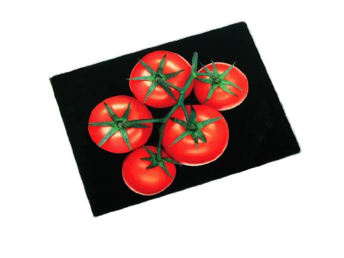 Premier Housewares Schneidebrett, Tomaten, schwarzes Glas von Premier