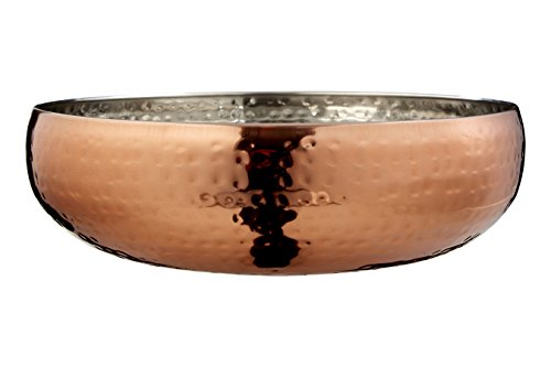 Premier Housewares Schüssel, Rose Gold, 26 cm, Edelstahl gehämmert, 26x26x9 von Premier