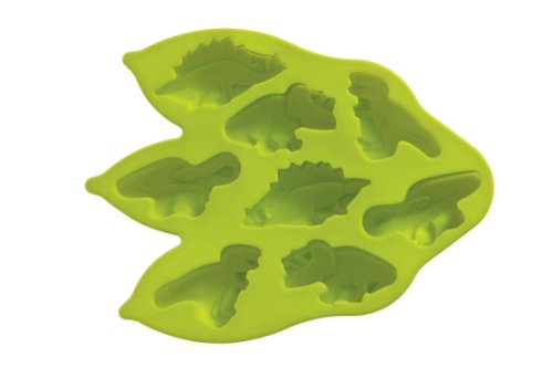 Premier Housewares Silikon-Backformen in Dinosaurierform, Antihaftwirkung, 8-teiliges Set, limettengrün, Grun, 21x28x4 von Premier