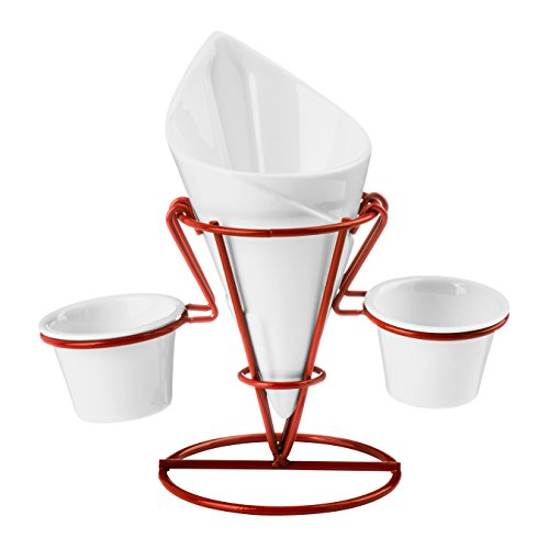 Premier Housewares Snack Dish, 3 Abschnitt, weißes Porzellan von Premier