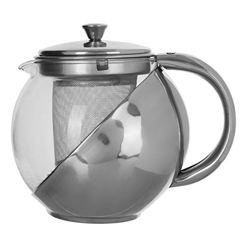 Premier Housewares Teekanne mit Teesieb, 700 ml, Edelstahl und Glas von Premier