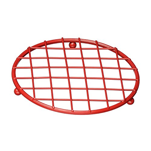 Premier Housewares Trivet, Powder Coated Metal, Rot, H2 x W21 x D21cm von Premier
