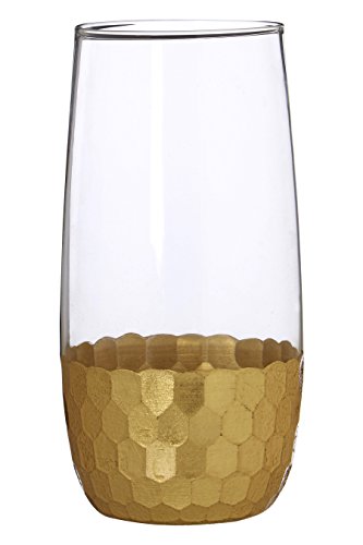 Premier Housewares vastrid High Ball Gläser, Gold, 7 x 7 x 15 cm, 4 Stück Premier Housewares vastrid High Ball Gläser, Gold, 7 x 7 x 15 cm, 4 Stück von Premier