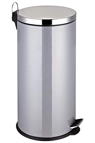 Premier Treteimer – 30 l – Silber/Edelstahl, Legierter Stahl, H65 x W30 x D36cm von Premier