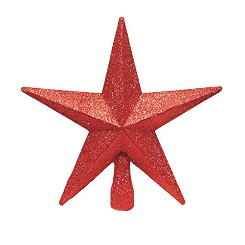 Red Christmas Tree Top Star Topper Glitter finish 20cm by Premier von Premier Decorations