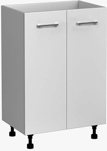 Premium-Ambiente AEB218 Unterschrank 2-türig Spüle 2 Fachböden Softclosing EURODEKOR®(Std-Griff – Breite 100cm, 08 Fineline anthrazit) von Premium-Ambiente