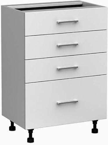 Premium-Ambiente AHEE134 Unterschrank 4-Schubladen Softclosing METALBOX EURODEKOR® (Breite 40cm, 64 Perlgrau) von Premium-Ambiente