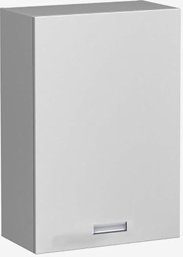Premium-Ambiente BCB648 Hängeschrank 1-türig 2 Fachböden 72cm hoch Softclosing eingelassener Griff Montageschiene inkl. EURODEKOR® (Breite 60cm - Anschlag Links, 18 Fineline Weiss) von Premium-Ambiente