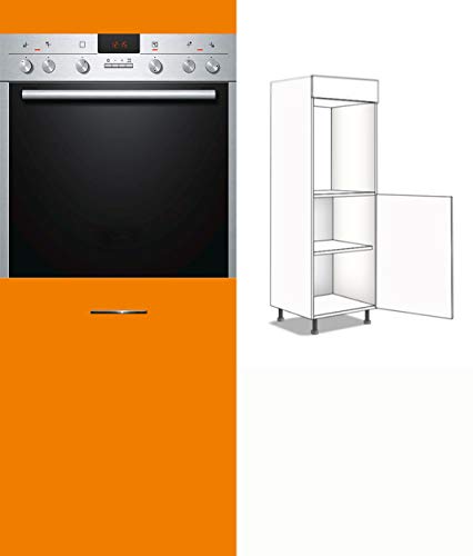 Premium-Ambiente CAF060 Hochschrank 1-türig für Herd/Micro 154cm hoch Softclosing EURODEKOR® (60 Orange, Anschlag rechts) von Premium-Ambiente