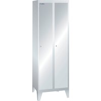 LISTA Garderobenschrank, (TxH) 500x1850mm, mit Füßen, 2 Abteile, Zylinderschloss von Lista