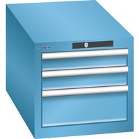 LISTA Schubladenschrank 18x36E, (BxTxH) 411x725x383mm, 3 Schubladen, 2 x 75 / 1 x 150, lichtblau, RFID Lock von Lista