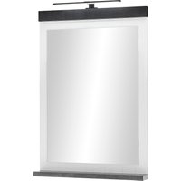 Home affaire Badspiegel "SHERWOOD, Spiegel im modernen Design" in 2 Farben verfügbar, inkl. LED-Beleuchtung, mit Ablageboden von home affaire