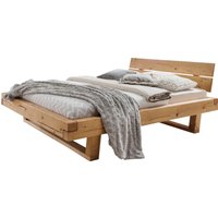 Home affaire Massivholzbett "Ultima Balkenbett Doppelbett, Füße mit Kufenform", (hohe Belastbarkeit: 200kg je Seite), FSC-zertifizierte Wildeiche oder Fichte, viele Breiten zur Auswahl von home affaire