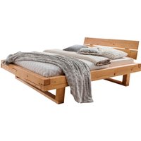 Home affaire Massivholzbett "Ultima Balkenbett Doppelbett, Füße mit Kufenform", (hohe Belastbarkeit: 200kg je Seite), FSC-zertifizierte Wildeiche oder Fichte, viele Breiten zur Auswahl von home affaire