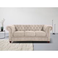 Home affaire Chesterfield-Sofa "Chesterfield 3-Sitzer B/T/H: 198/89/74 cm", mit hochwertiger Knopfheftung, auch in Leder von home affaire