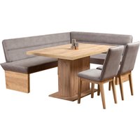 Home affaire Eckbankgruppe "Beluna + Cross Essecke Sitzgruppe Eckbank Küchenbank BESTSELLER", (Set, 4 tlg., Eckbank, 2 Stühle und Tisch), Sitzgruppe Esszimmer Stühle Tisch und Bank bequem gepolstert von home affaire