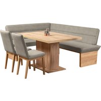 Home affaire Eckbankgruppe "Beluna + Cross Essecke Sitzgruppe Eckbank Küchenbank BESTSELLER" Set, Eckbank, 2 Stühle und Tisch, 4 Stk. tlg. Sitzgruppe Esszimmer Stühle Tisch und Bank bequem gepolstert von home affaire