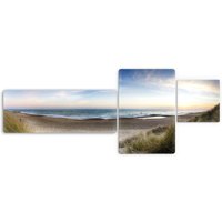 Wall-Art Glasbild "Strandpanorama", Blumen von Wall-Art