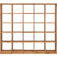 Home affaire Regalelement "Ecko" aus schönem massivem Wildeichenholz, Breite 225 cm, mit 25 Fächern von home affaire