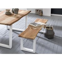 Home affaire Bank "Manhattan", mit Baumkantenoptik und Gestell U-Form aus weißem Metall von home affaire