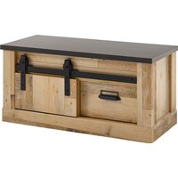 Home affaire Sitzbank "SHERWOOD", modernes Holz Dekor, mit Scheunentorbeschlag aus Metall, Breite 93 cm von home affaire