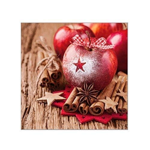Premium Collection 20 Servietten 33 x 33 cm im weihnachtlichen Design - Apfel #001, 33 x 33 cm von avasee
